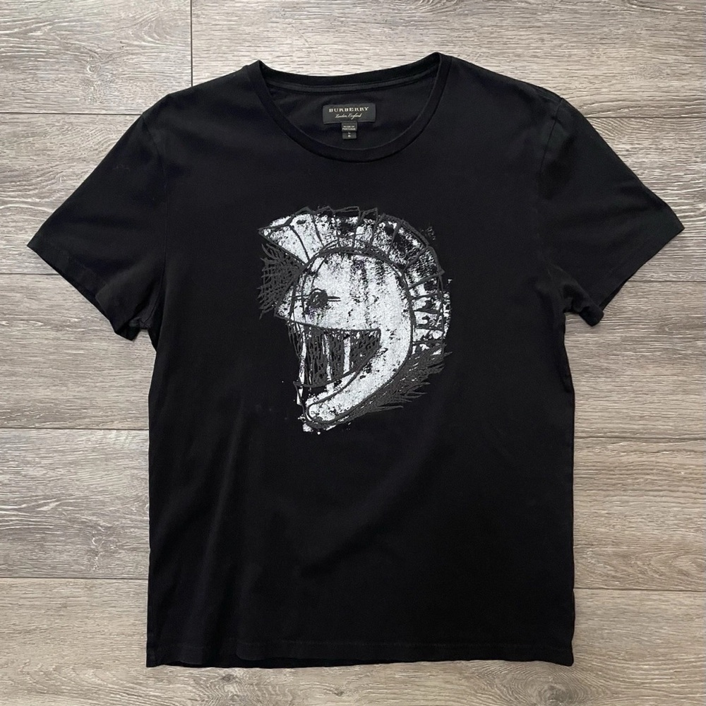 HTF Burberry Women’s Henry Moore Pallas Heads Helmet Motif Cotton T Shirt LARGE